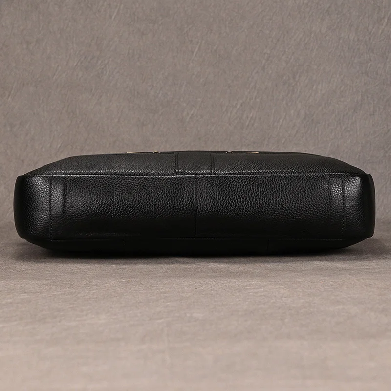 Luxury Brand Leather Men Laptop Bag 14 Inch Genuine Leather Business Bag Male Briefcases Work Tote With Strap Male Messenger Bag