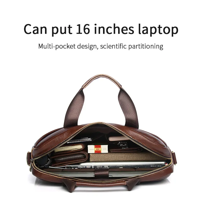 SCHLATUM Genuine Leather Briefcases Hard For Men 15.6 Inch Office Bussiness Computer Bag Vintage Handbags Laptop Briefcase Bags