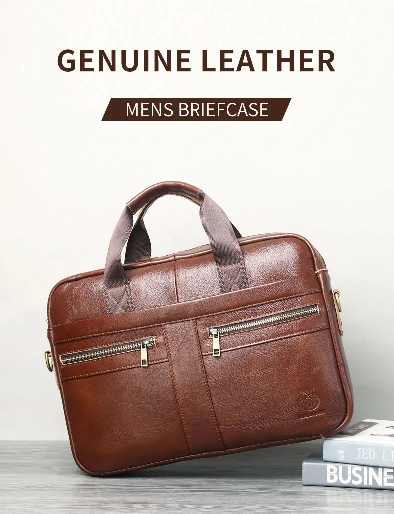 SCHLATUM Genuine Leather Briefcases Hard For Men 15.6 Inch Office Bussiness Computer Bag Vintage Handbags Laptop Briefcase Bags