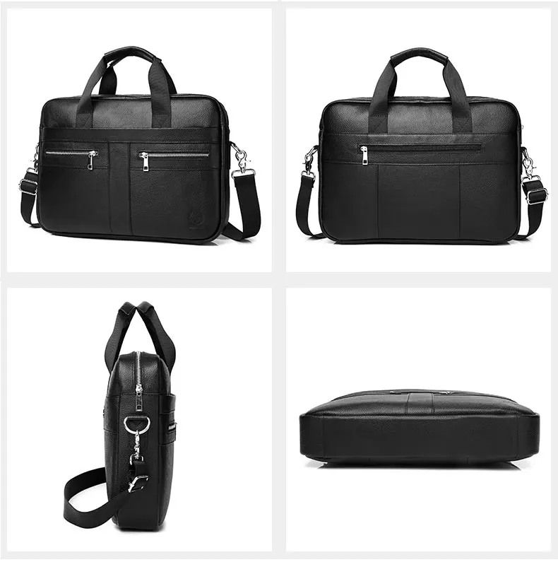 SCHLATUM Genuine Leather Briefcases Hard For Men 15.6 Inch Office Bussiness Computer Bag Vintage Handbags Laptop Briefcase Bags