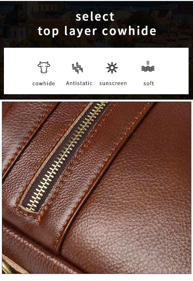 SCHLATUM Genuine Leather Briefcases Hard For Men 15.6 Inch Office Bussiness Computer Bag Vintage Handbags Laptop Briefcase Bags