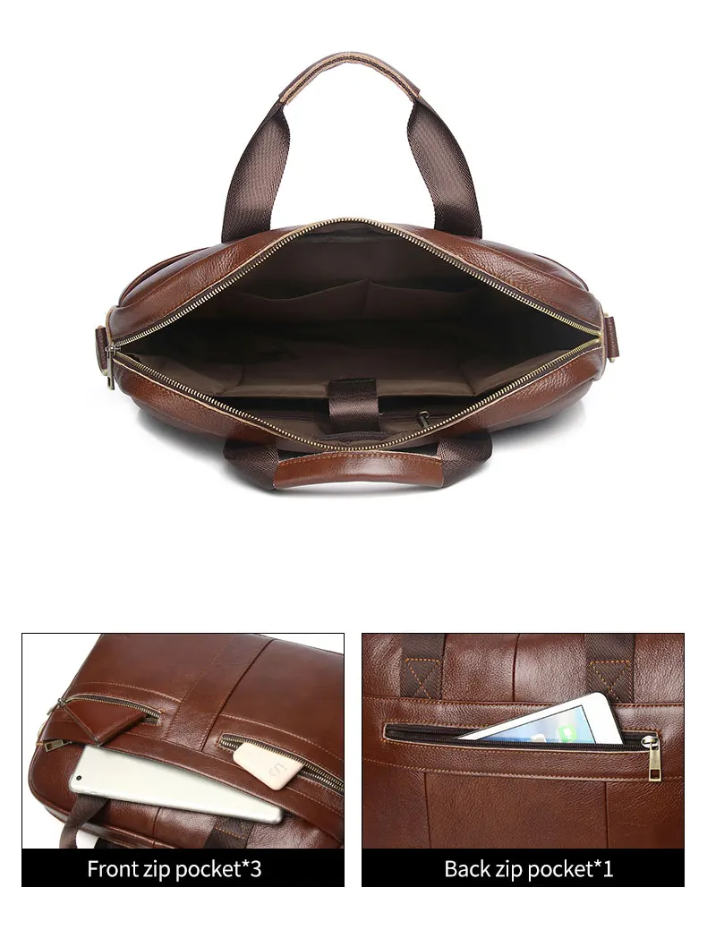 SCHLATUM Genuine Leather Briefcases Hard For Men 15.6 Inch Office Bussiness Computer Bag Vintage Handbags Laptop Briefcase Bags