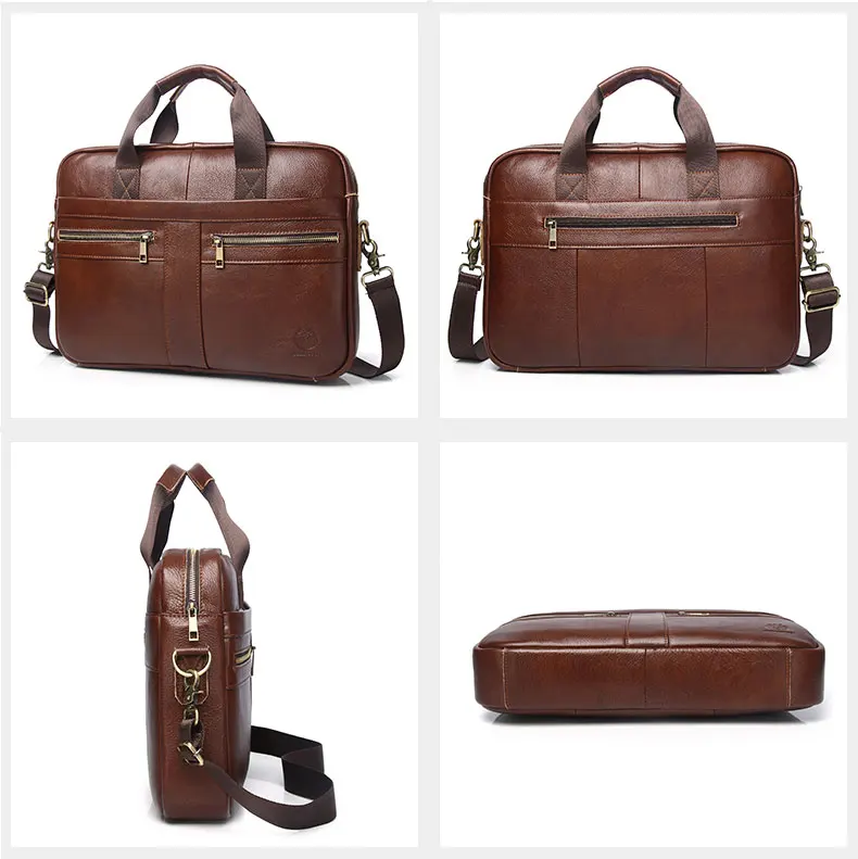 SCHLATUM Genuine Leather Briefcases Hard For Men 15.6 Inch Office Bussiness Computer Bag Vintage Handbags Laptop Briefcase Bags