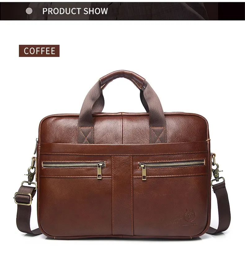 SCHLATUM Genuine Leather Briefcases Hard For Men 15.6 Inch Office Bussiness Computer Bag Vintage Handbags Laptop Briefcase Bags