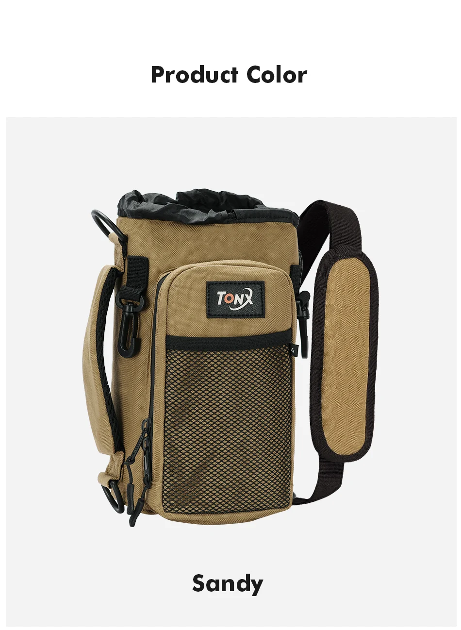 Multifunctional Insulated Water Bottle Bag with Shoulder Crossbody Handheld Ideal for Hiking Cycling Camping Fishing