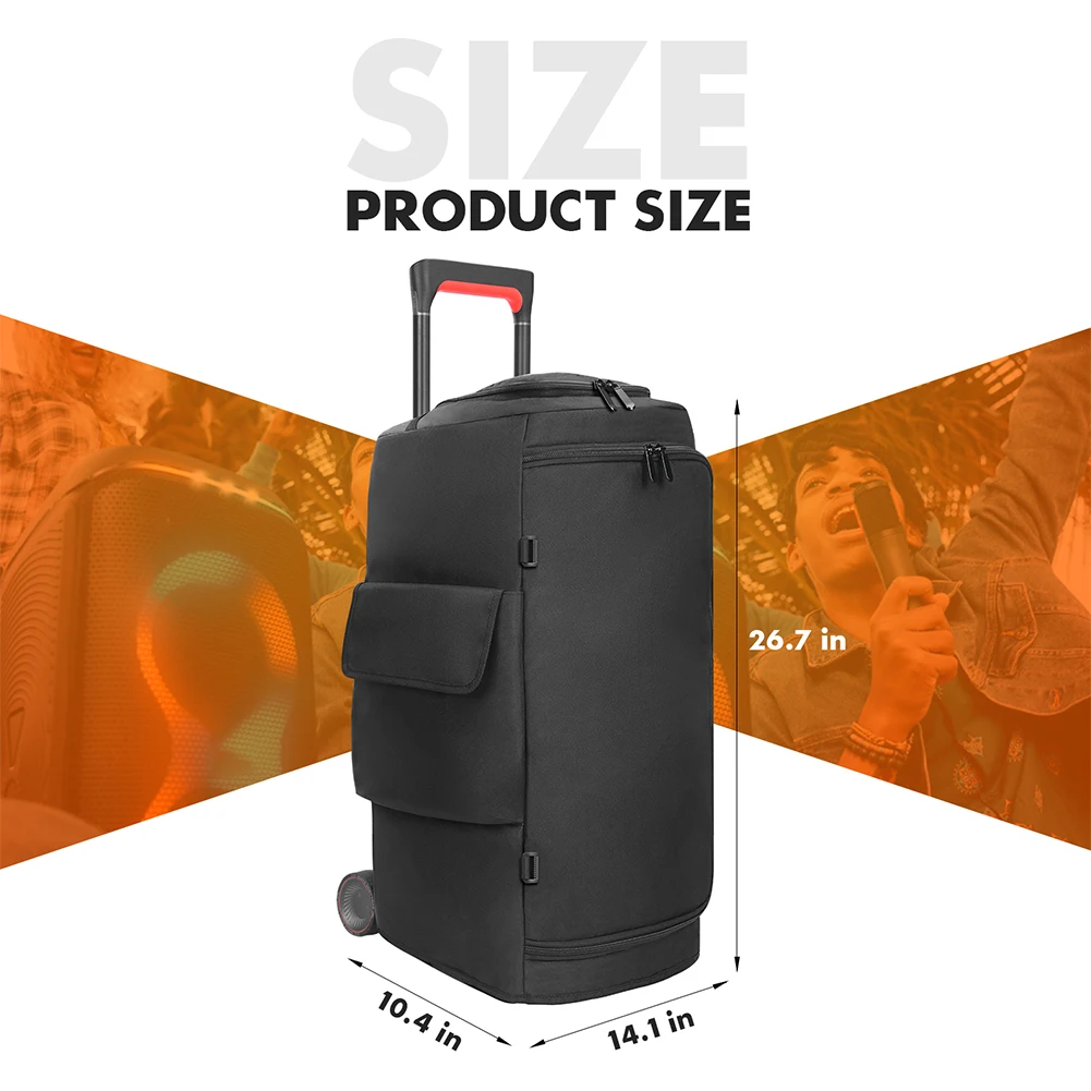 Padded Speaker Protective Cover with Mic Pocket Double-Sided Speaker Storage Bag Zipper Closure for JBL PARTYBOX 310/320