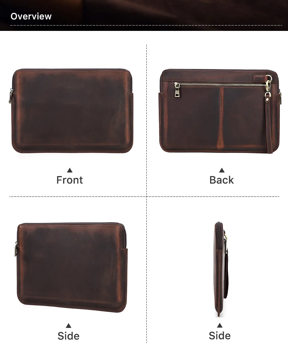 Laptop Briefcase Men For Macbook Air Pro 13 14 15 inch Cowhide Handbag Sleeve Tablet Pouch Case Lenovo Thinkpad Matebook Funda