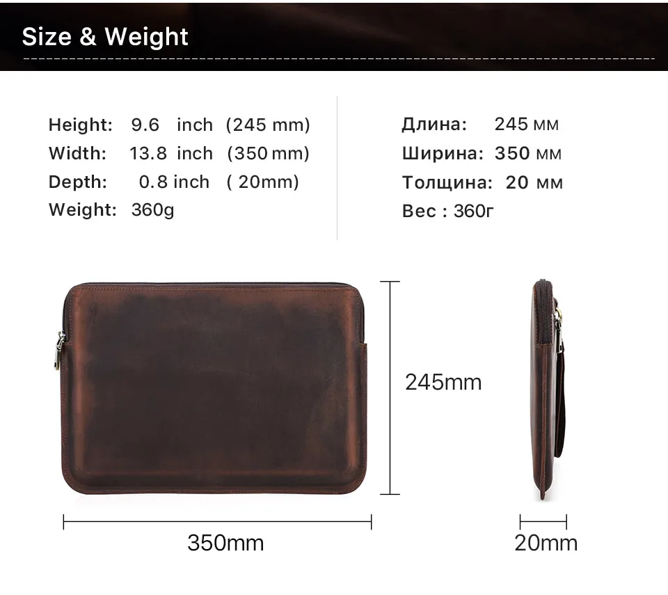 Laptop Briefcase Men For Macbook Air Pro 13 14 15 inch Cowhide Handbag Sleeve Tablet Pouch Case Lenovo Thinkpad Matebook Funda