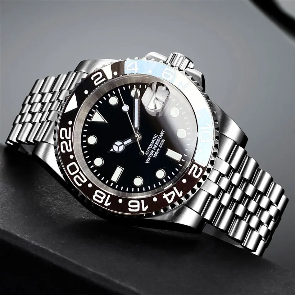 200m Waterproof Miyota8215 Automatic Men Watch Diver Watches 40mm Mechanical Movement Luminous Jubilee Strap Glide Lock Buckle