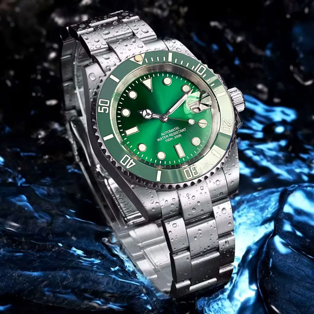 200m Waterproof Miyota8215 Automatic Men Watch Diver Watches 40mm Mechanical Movement Luminous Jubilee Strap Glide Lock Buckle
