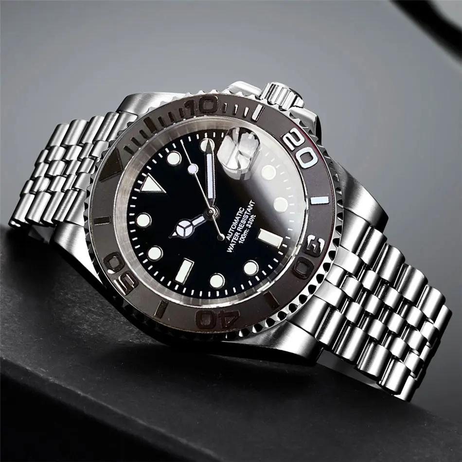 200m Waterproof Miyota8215 Automatic Men Watch Diver Watches 40mm Mechanical Movement Luminous Jubilee Strap Glide Lock Buckle