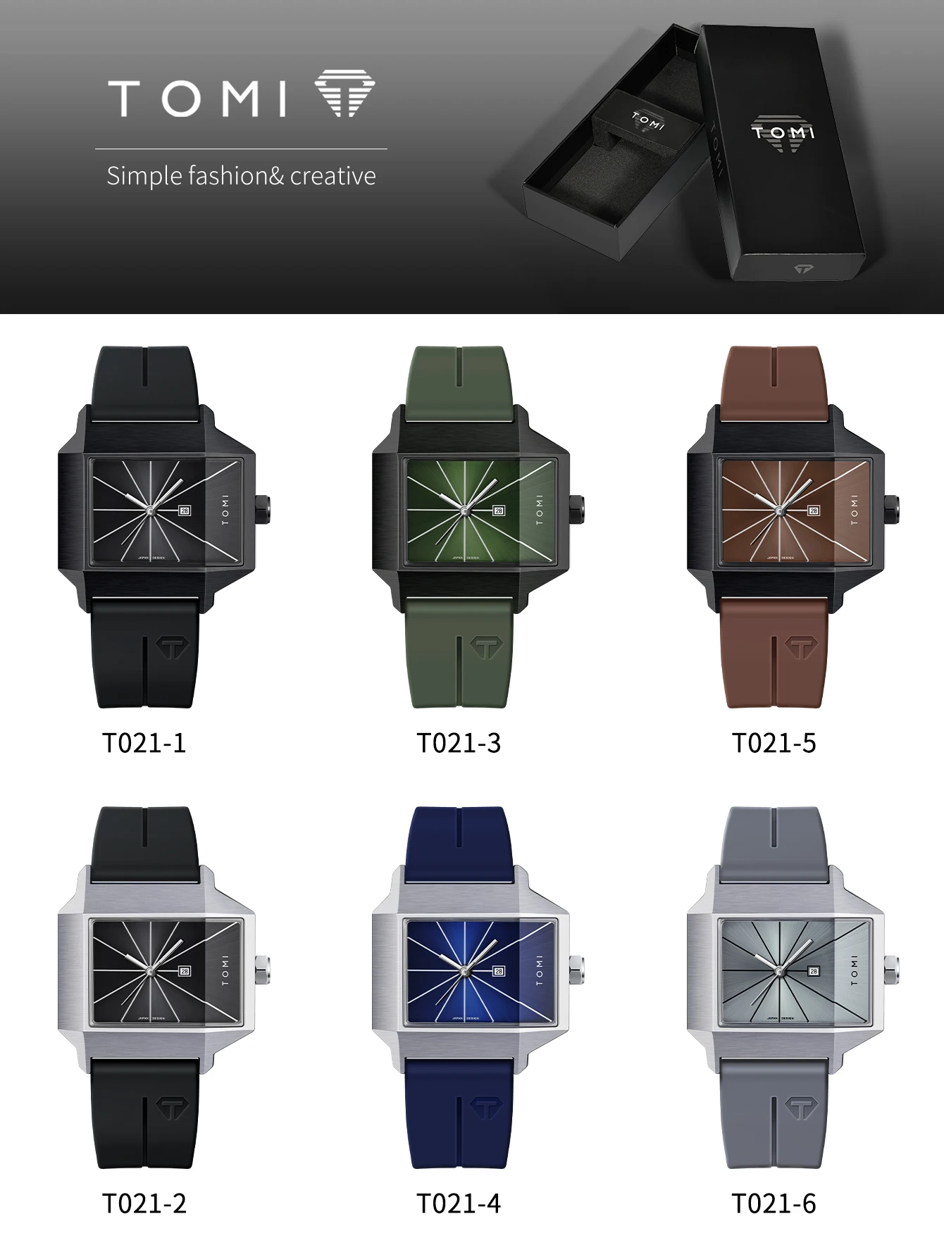 TOMI Simple Men's Watch New Calendar Quartz Business Fashion Wristwatch Textured Men's Gift
