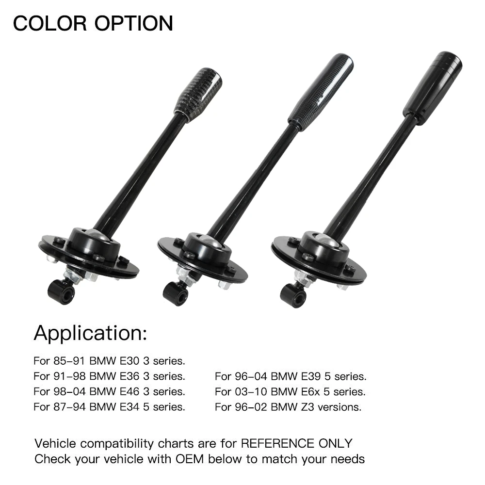 265mm Adjustable Throw Short Shifter Lever Gear Knob For BMW 85-10 E30 E36 E46 E34 E39 Z3 SK-1001