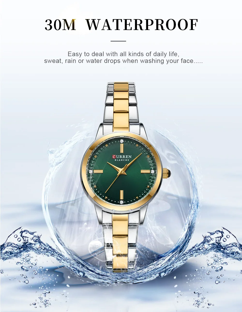CURREN Women's Watches Fashion Original Quartz Wrist Watch for Ladies Roman Dial Dazzling Diamond Waterproof Luminous Luxury New