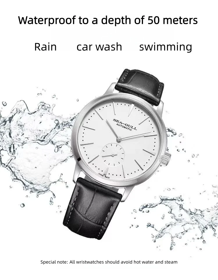 Seagull Watch Men's Mechanical Watch Business Casual Adaptive Waterproof Men's Simple Watch 6075