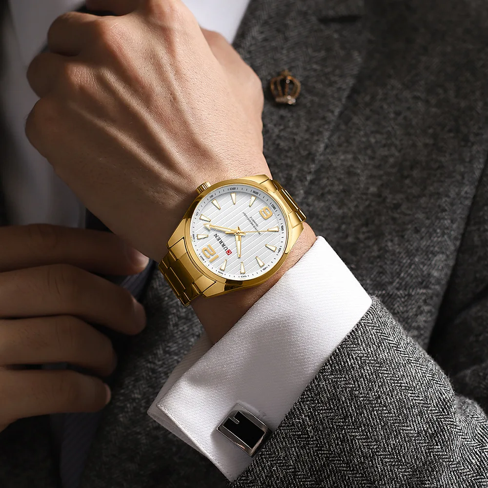 CURREN 8434 Fashion Brand Men's Watch Waterproof Night Light Elegant Business Stainless Steel Strap Mens Gift Watch Reloj Hombre