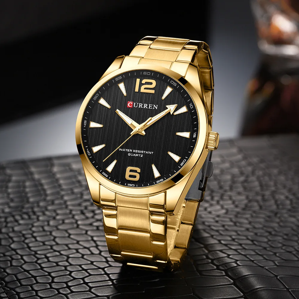 CURREN 8434 Fashion Brand Men's Watch Waterproof Night Light Elegant Business Stainless Steel Strap Mens Gift Watch Reloj Hombre