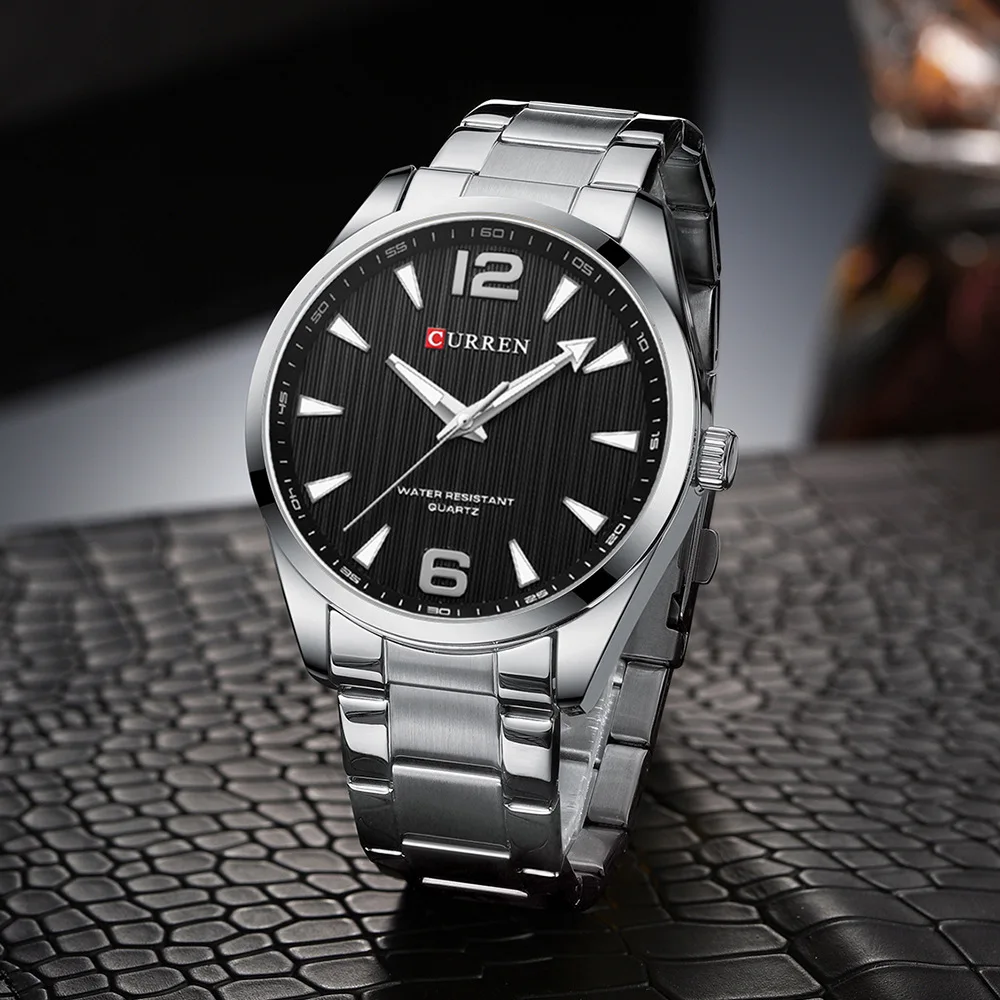 CURREN 8434 Fashion Brand Men's Watch Waterproof Night Light Elegant Business Stainless Steel Strap Mens Gift Watch Reloj Hombre