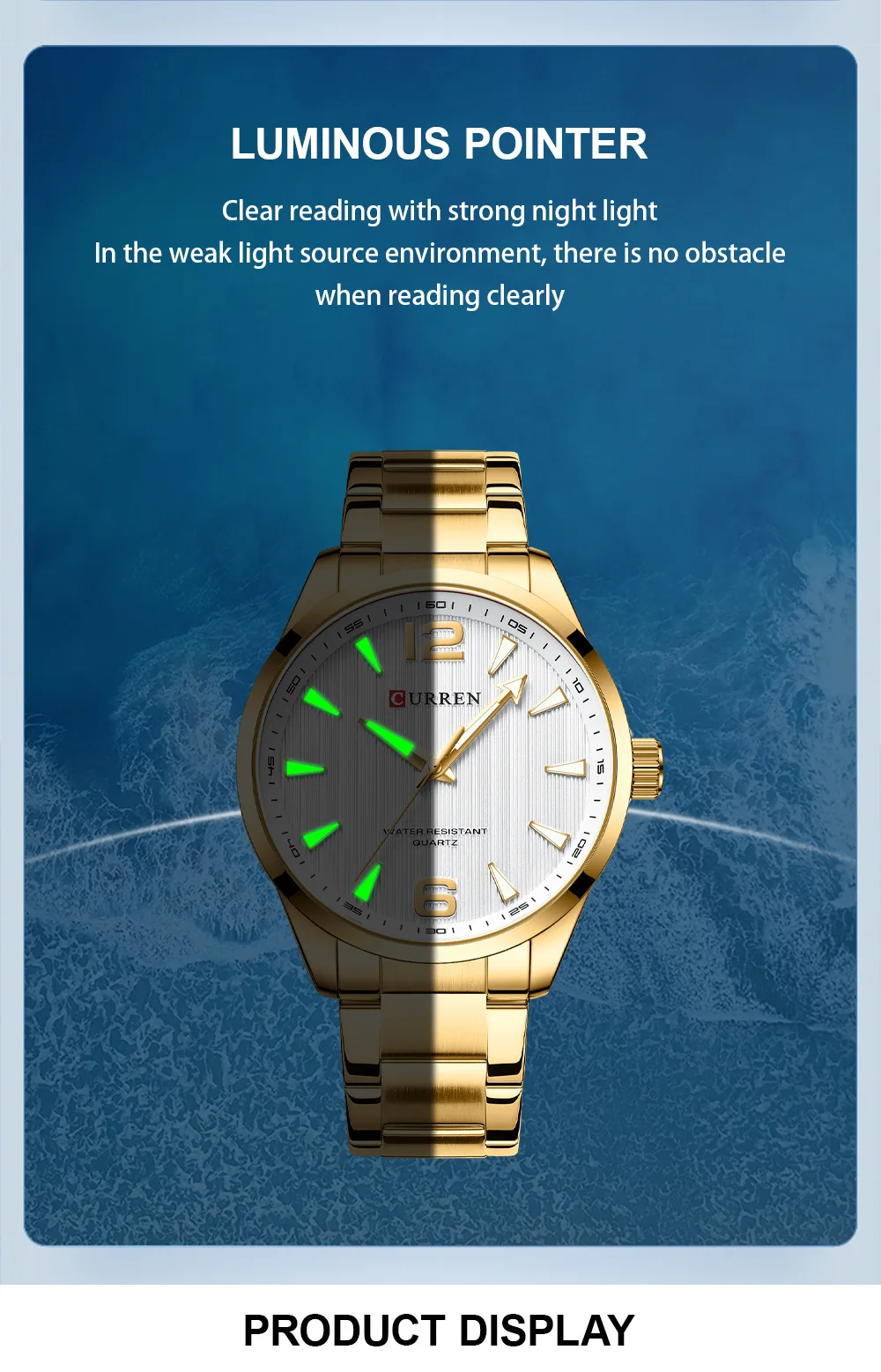 CURREN 8434 Fashion Brand Men's Watch Waterproof Night Light Elegant Business Stainless Steel Strap Mens Gift Watch Reloj Hombre