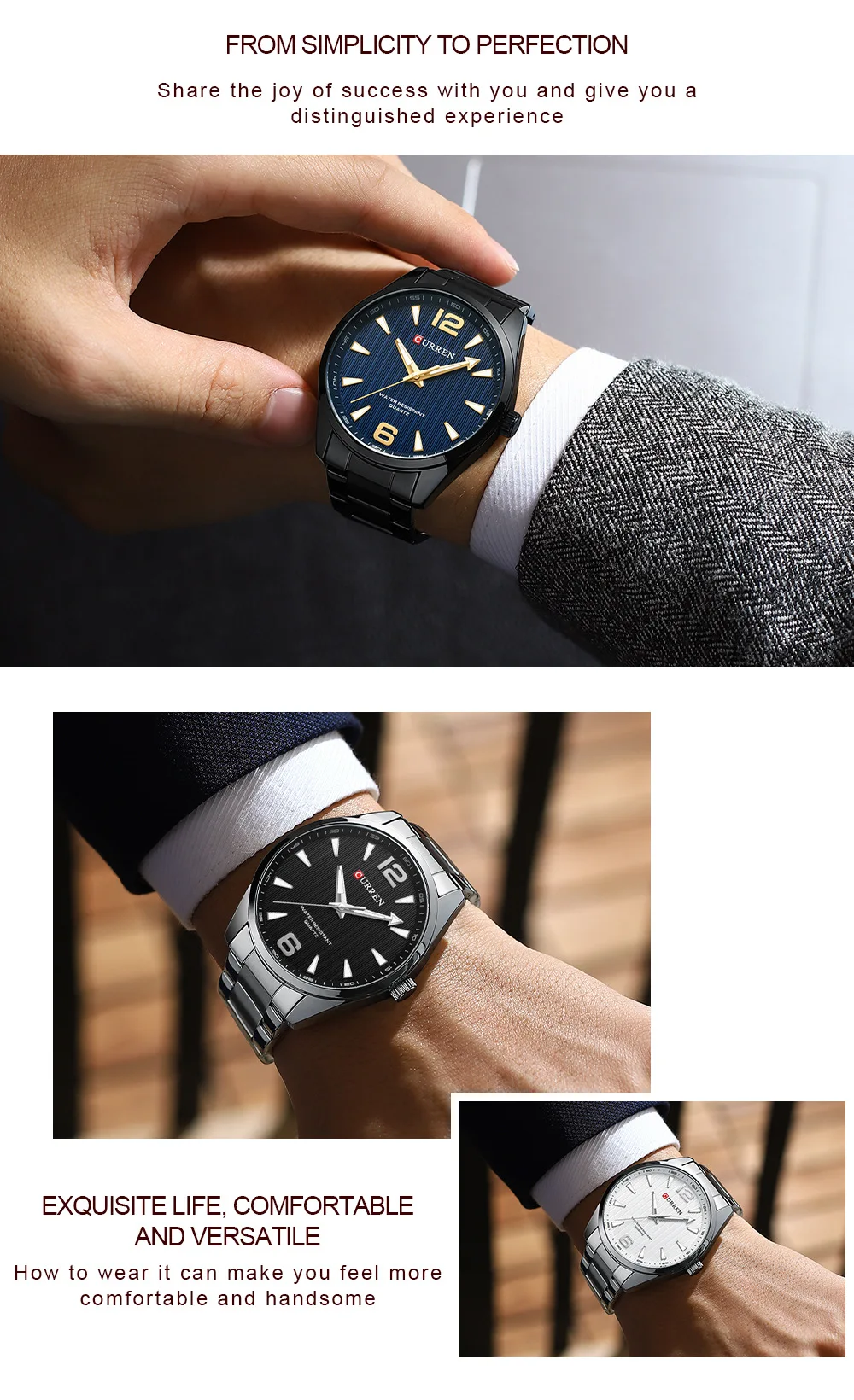 CURREN 8434 Fashion Brand Men's Watch Waterproof Night Light Elegant Business Stainless Steel Strap Mens Gift Watch Reloj Hombre
