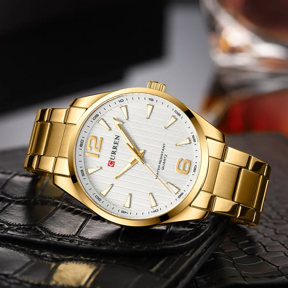 CURREN 8434 Fashion Brand Men's Watch Waterproof Night Light Elegant Business Stainless Steel Strap Mens Gift Watch Reloj Hombre
