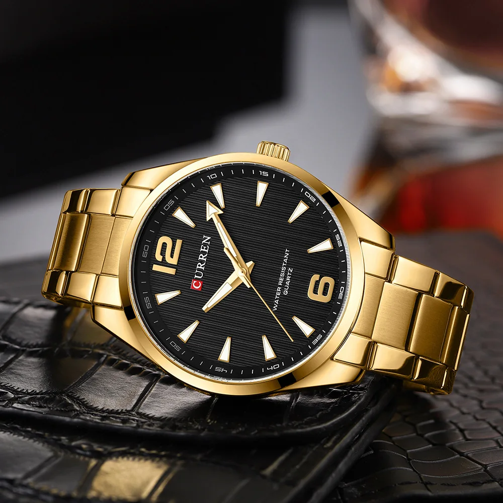 CURREN 8434 Fashion Brand Men's Watch Waterproof Night Light Elegant Business Stainless Steel Strap Mens Gift Watch Reloj Hombre