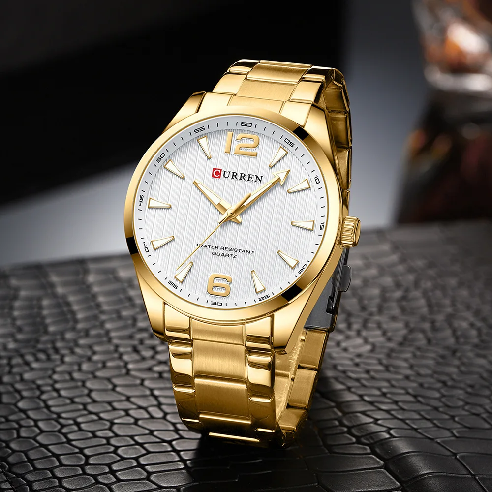 CURREN 8434 Fashion Brand Men's Watch Waterproof Night Light Elegant Business Stainless Steel Strap Mens Gift Watch Reloj Hombre