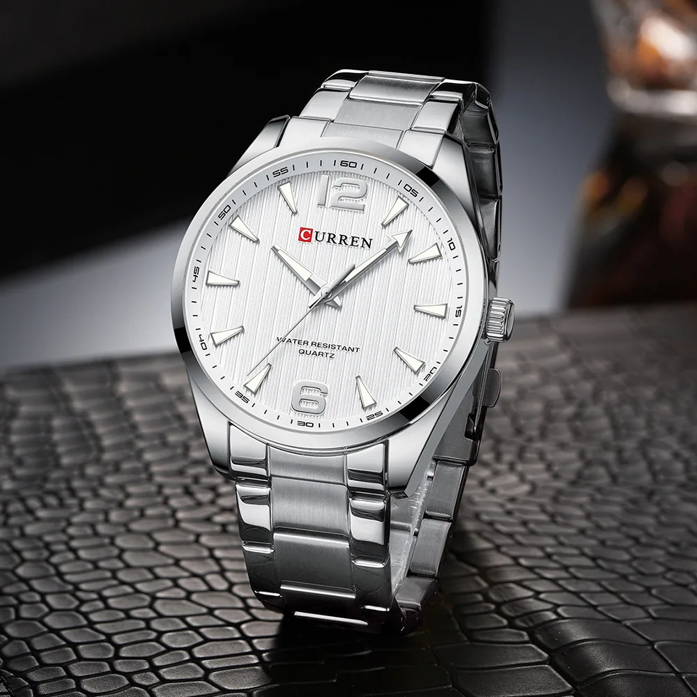 CURREN 8434 Fashion Brand Men's Watch Waterproof Night Light Elegant Business Stainless Steel Strap Mens Gift Watch Reloj Hombre