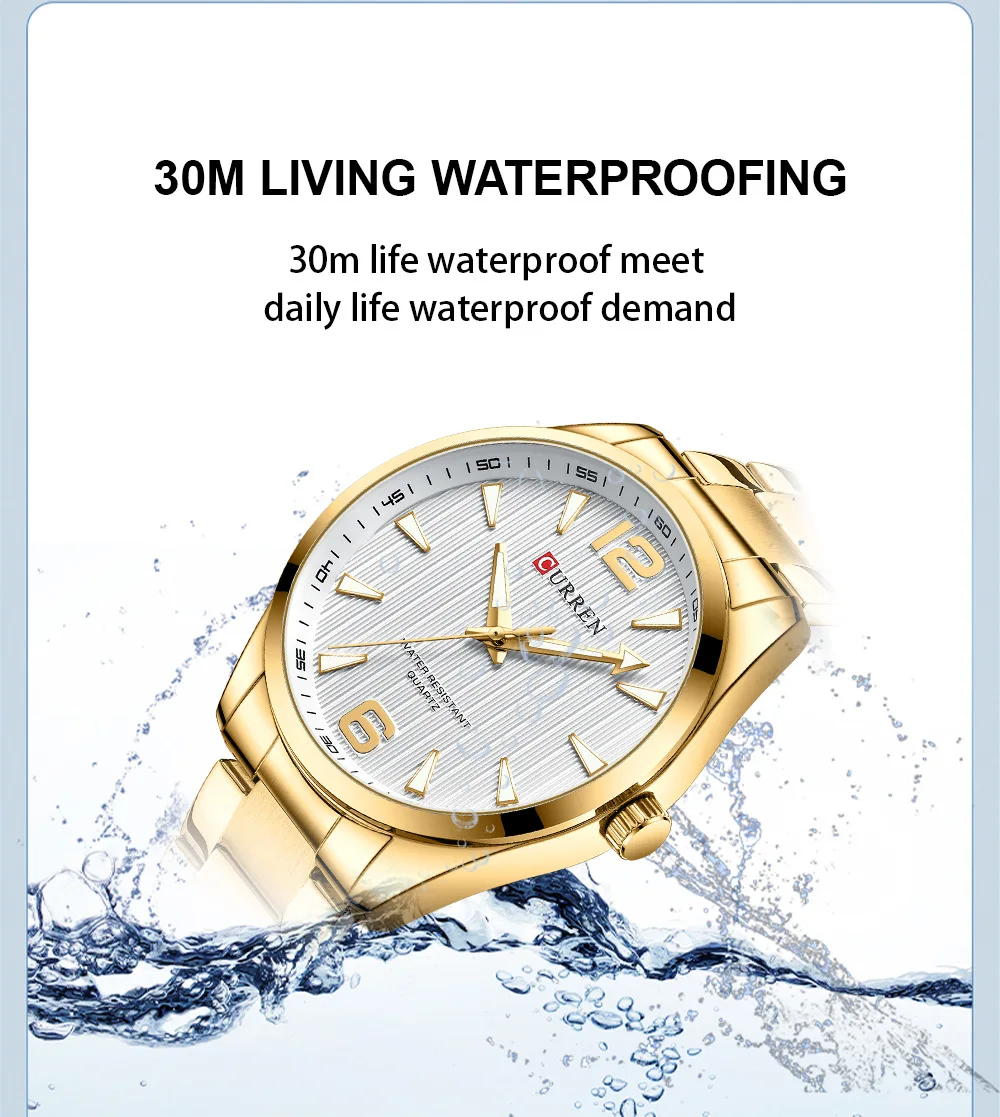 CURREN 8434 Fashion Brand Men's Watch Waterproof Night Light Elegant Business Stainless Steel Strap Mens Gift Watch Reloj Hombre