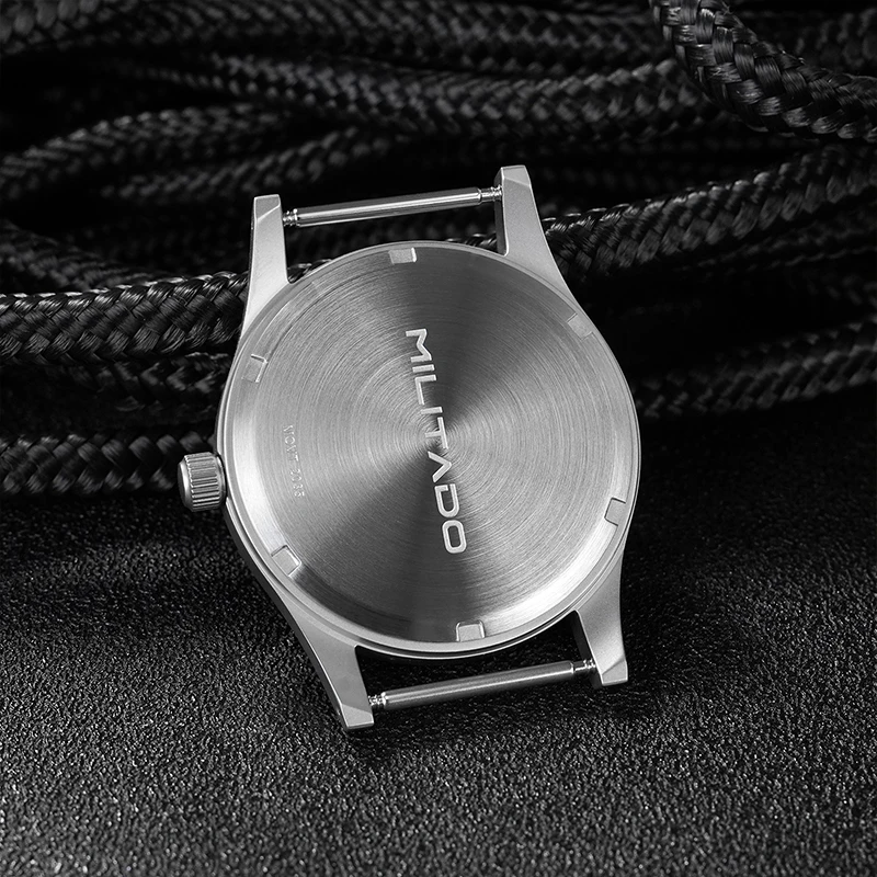 Militado ML05 38mm Military Watch Miyota 2035 Movement Domed Sapphire Crystal C3 Green Luminous 10Bar Waterproof Vintage Watches