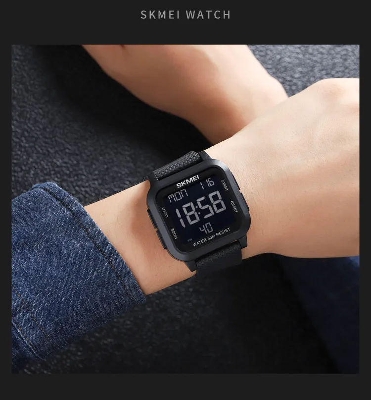 SKMEI1894 Men Alarm Chrono Clock 5Bar Waterproof Military Watches LED Display Shock Digital Watch reloj hombre Outdoor Sport Wat