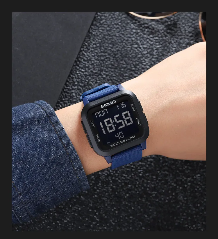 SKMEI1894 Men Alarm Chrono Clock 5Bar Waterproof Military Watches LED Display Shock Digital Watch reloj hombre Outdoor Sport Wat