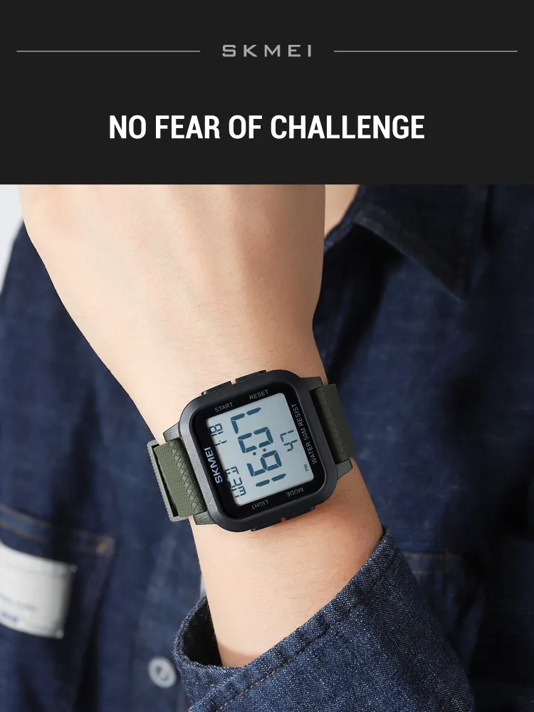 SKMEI1894 Men Alarm Chrono Clock 5Bar Waterproof Military Watches LED Display Shock Digital Watch reloj hombre Outdoor Sport Wat