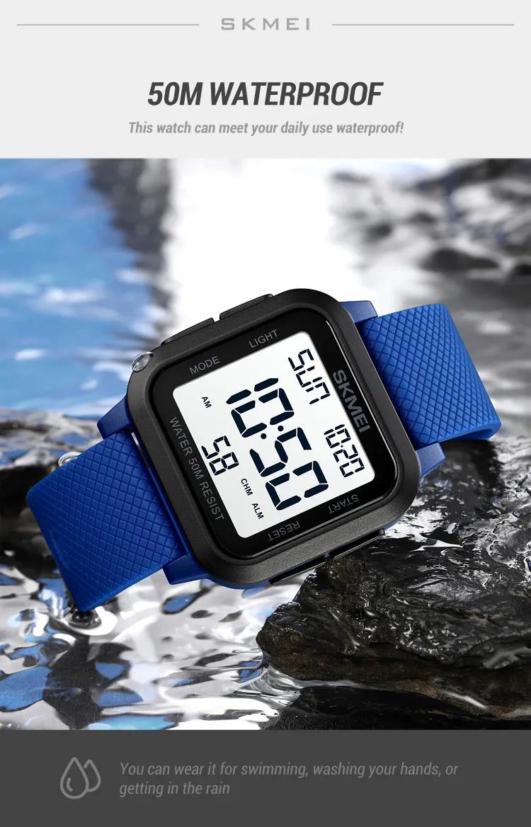 SKMEI1894 Men Alarm Chrono Clock 5Bar Waterproof Military Watches LED Display Shock Digital Watch reloj hombre Outdoor Sport Wat