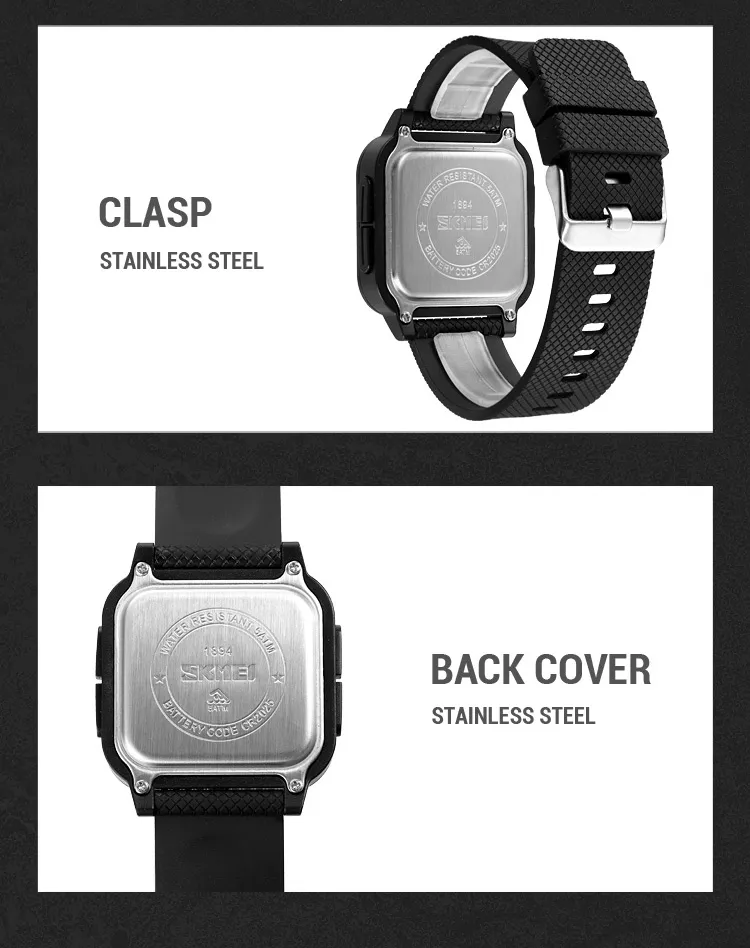 SKMEI1894 Men Alarm Chrono Clock 5Bar Waterproof Military Watches LED Display Shock Digital Watch reloj hombre Outdoor Sport Wat