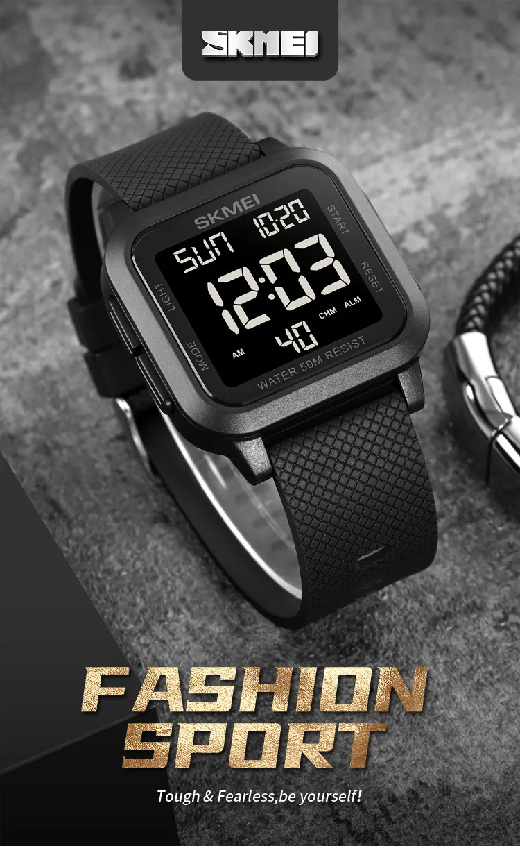 SKMEI1894 Men Alarm Chrono Clock 5Bar Waterproof Military Watches LED Display Shock Digital Watch reloj hombre Outdoor Sport Wat