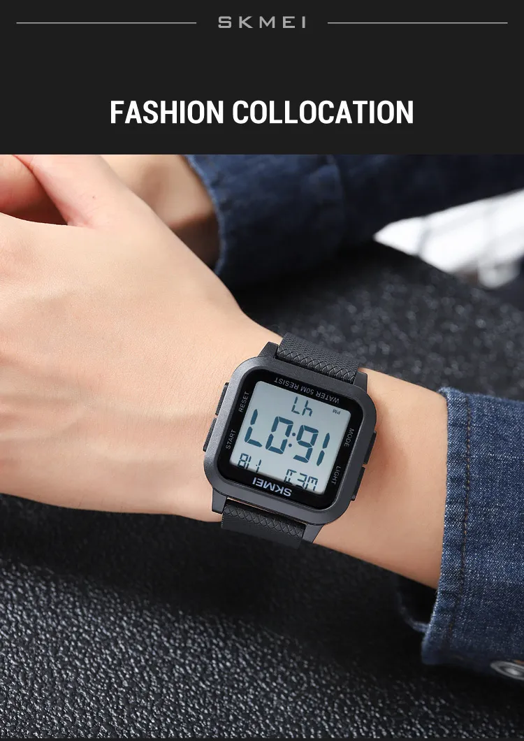 SKMEI1894 Men Alarm Chrono Clock 5Bar Waterproof Military Watches LED Display Shock Digital Watch reloj hombre Outdoor Sport Wat