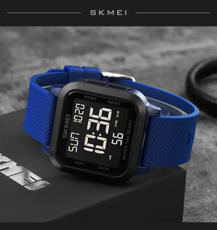 SKMEI1894 Men Alarm Chrono Clock 5Bar Waterproof Military Watches LED Display Shock Digital Watch reloj hombre Outdoor Sport Wat