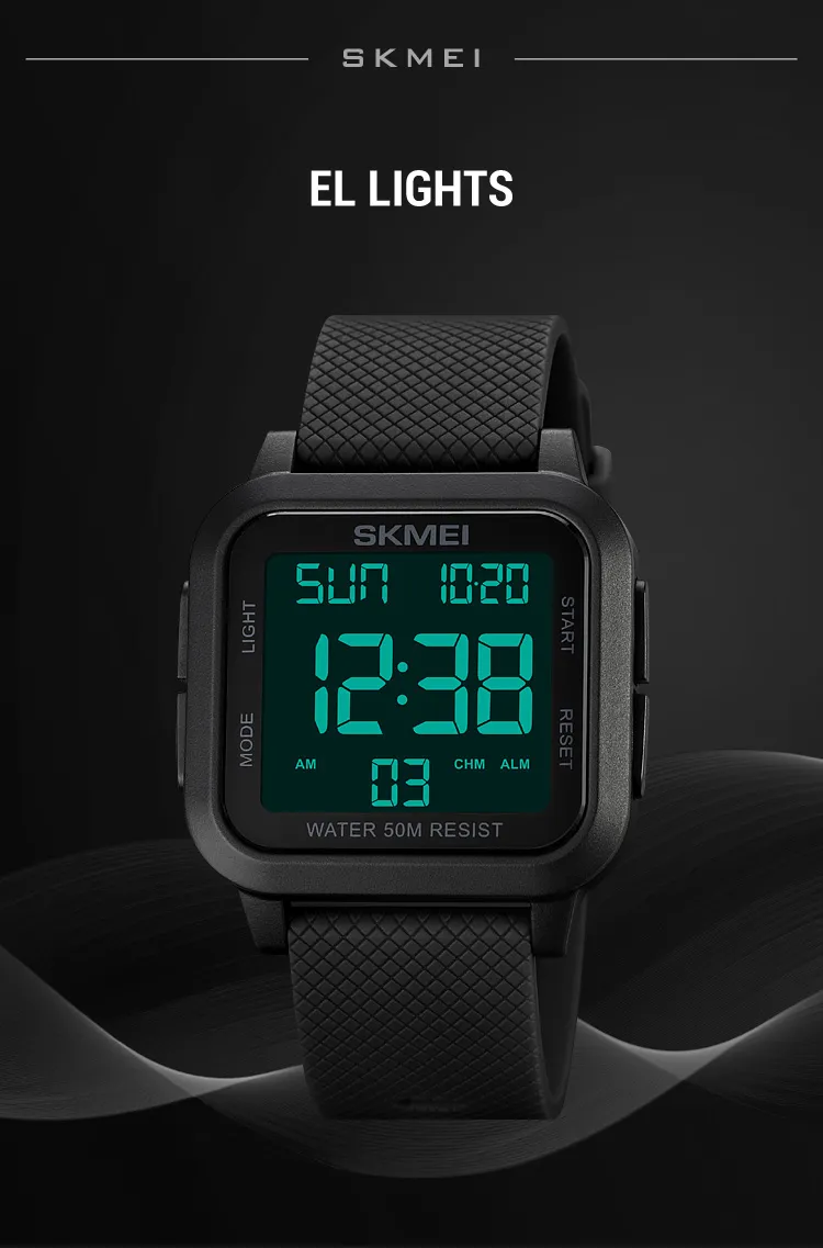 SKMEI1894 Men Alarm Chrono Clock 5Bar Waterproof Military Watches LED Display Shock Digital Watch reloj hombre Outdoor Sport Wat
