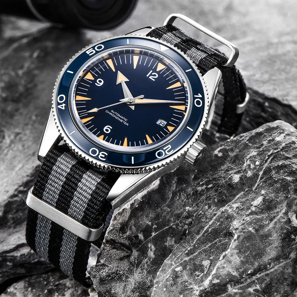 41MM Sapphire Glass 100m Waterproof Japan Automatic Luminous Mens Watch Nylon Strap