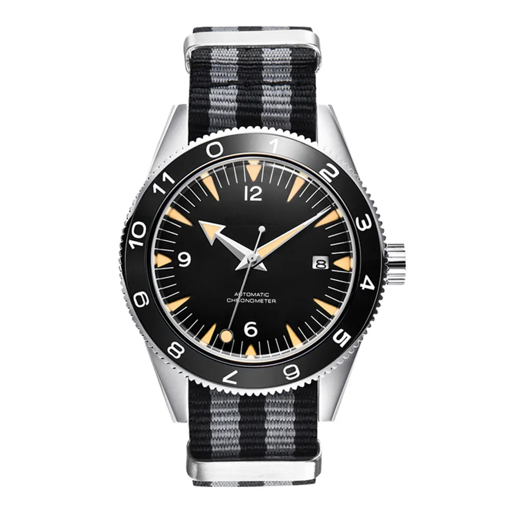 41MM Sapphire Glass 100m Waterproof Japan Automatic Luminous Mens Watch Nylon Strap