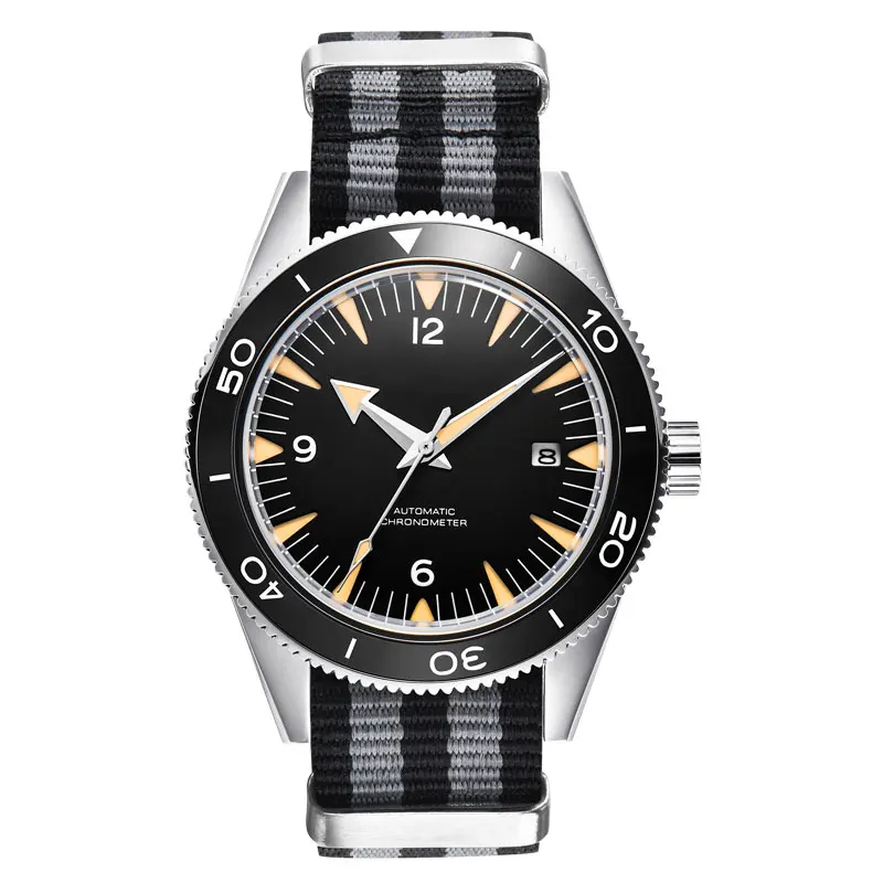 41MM Sapphire Glass 100m Waterproof Japan Automatic Luminous Mens Watch Nylon Strap