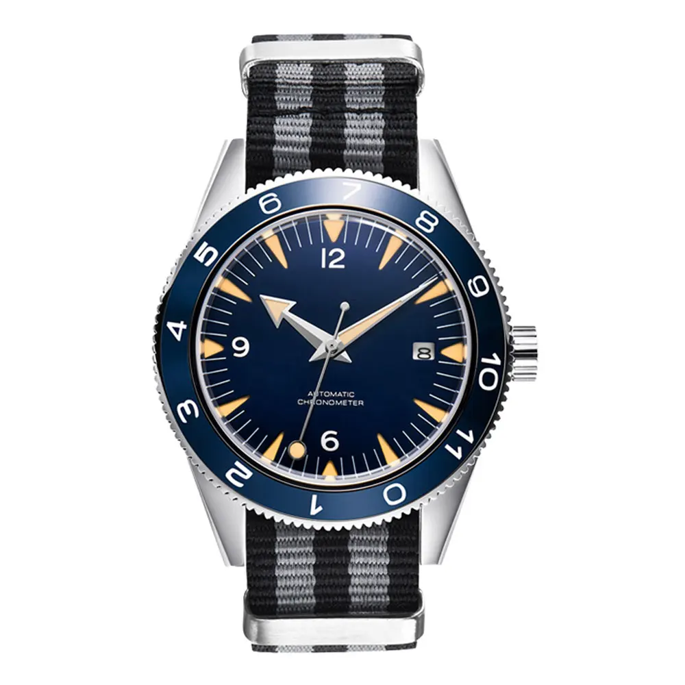 41MM Sapphire Glass 100m Waterproof Japan Automatic Luminous Mens Watch Nylon Strap