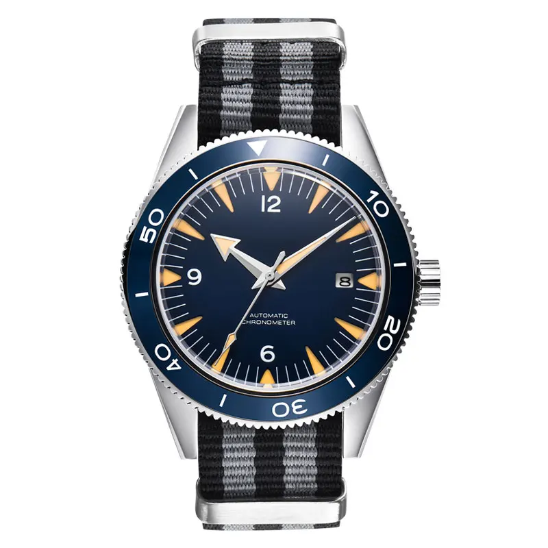 41MM Sapphire Glass 100m Waterproof Japan Automatic Luminous Mens Watch Nylon Strap