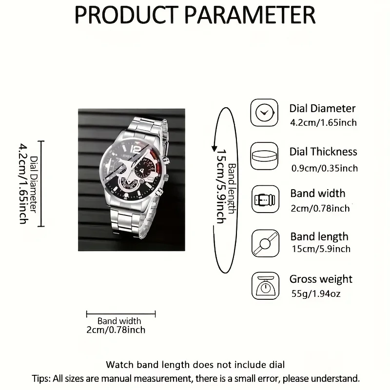 4pcs/1pcs Fashionable Men's Quartz Watch - Stainless Steel Strap, Round Zinc Alloy Case, Electronic Sports
