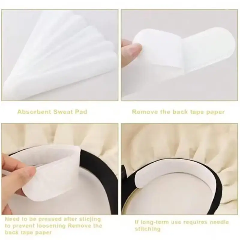 10/100Pcs Invisible Hat Sweat Absorber Stickers Liner Bands Sweatband Visor Hat Size Reducer Cap Anti-dirty Strips Pads Tape