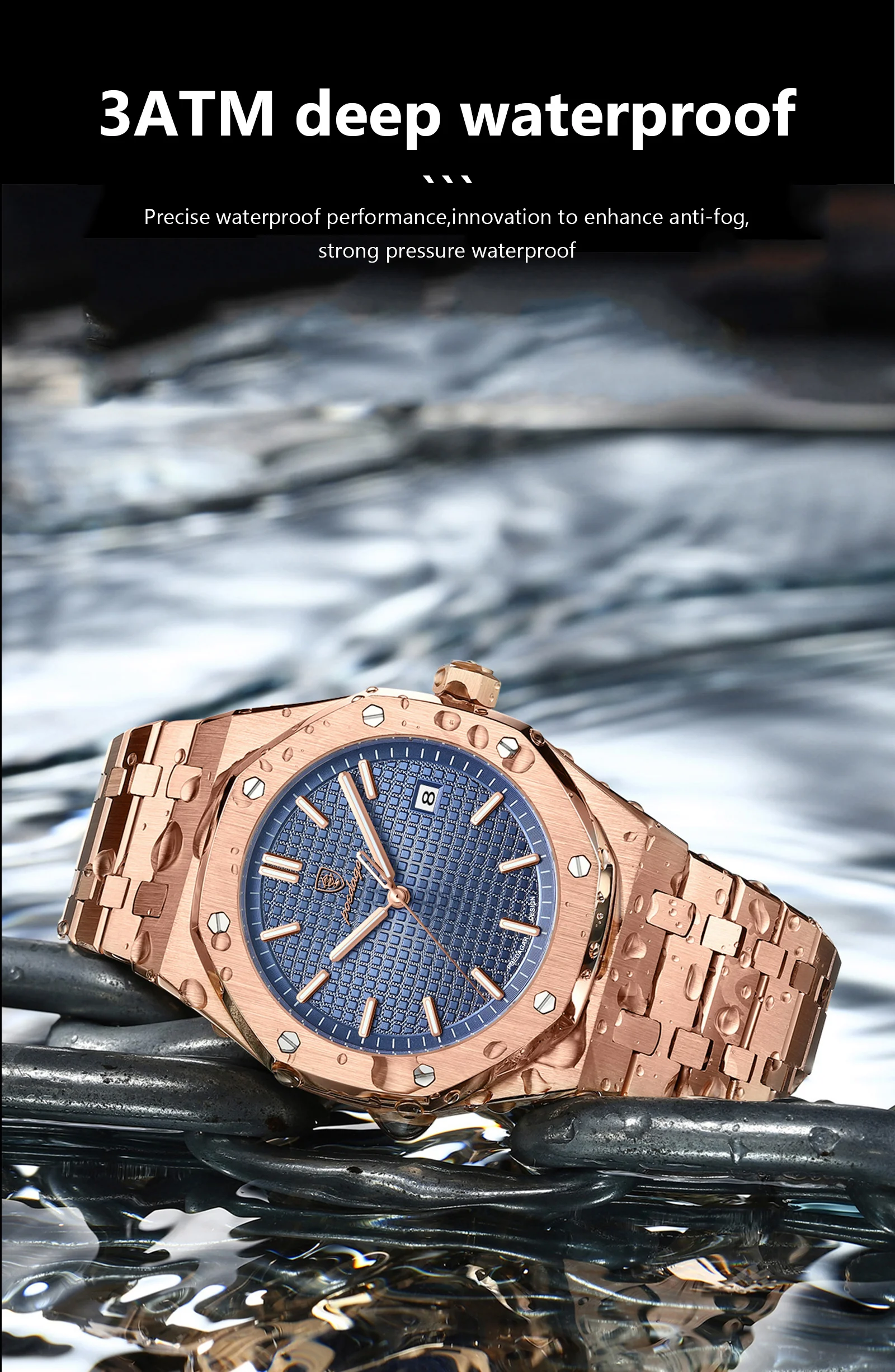 POEDAGAR Luxury Business Man Wristwatch Waterproof Luminous Date Men Watch Stainless Steel Fashion Quartz Watches For Men Reloj