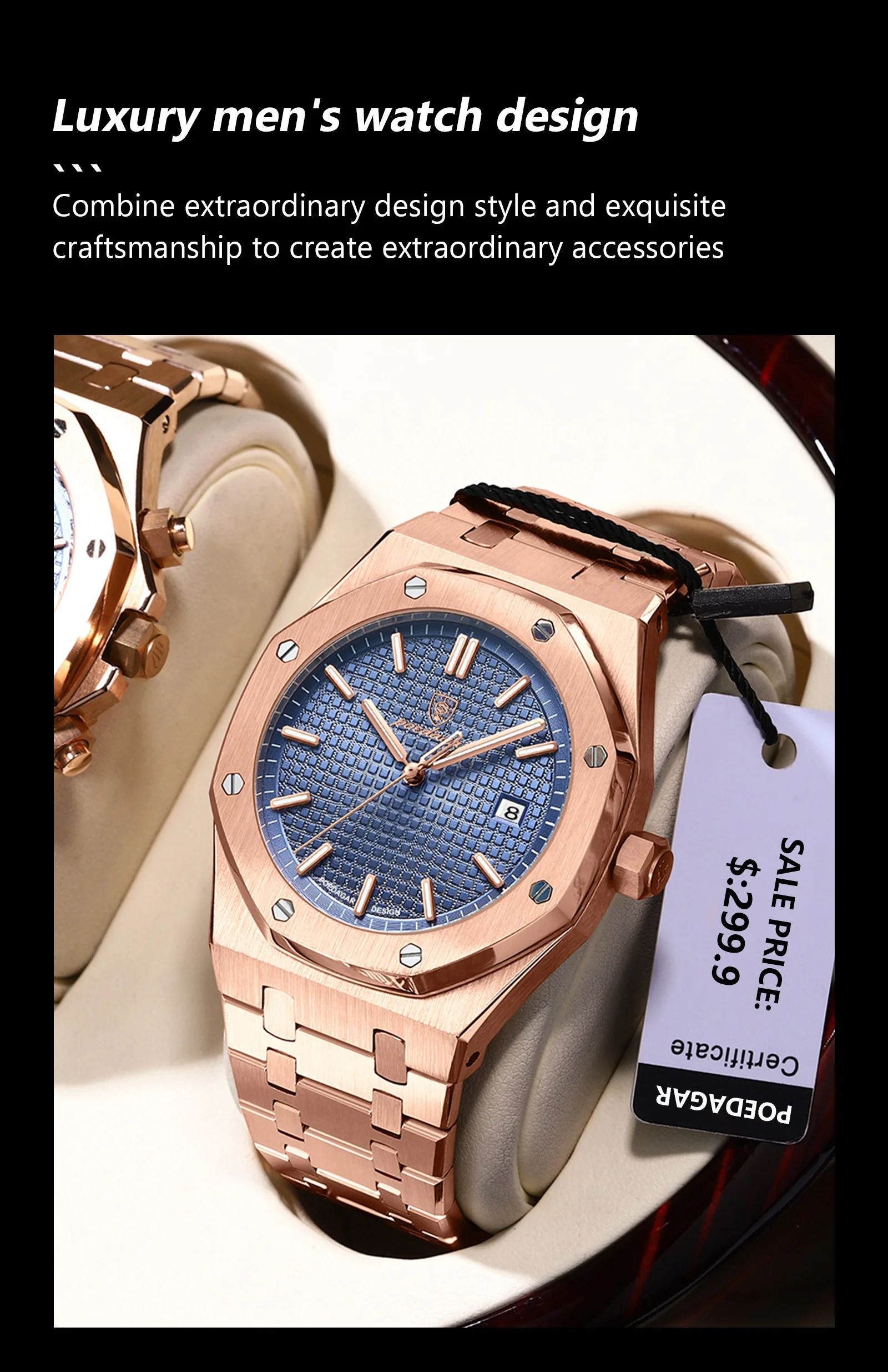 POEDAGAR Luxury Business Man Wristwatch Waterproof Luminous Date Men Watch Stainless Steel Fashion Quartz Watches For Men Reloj