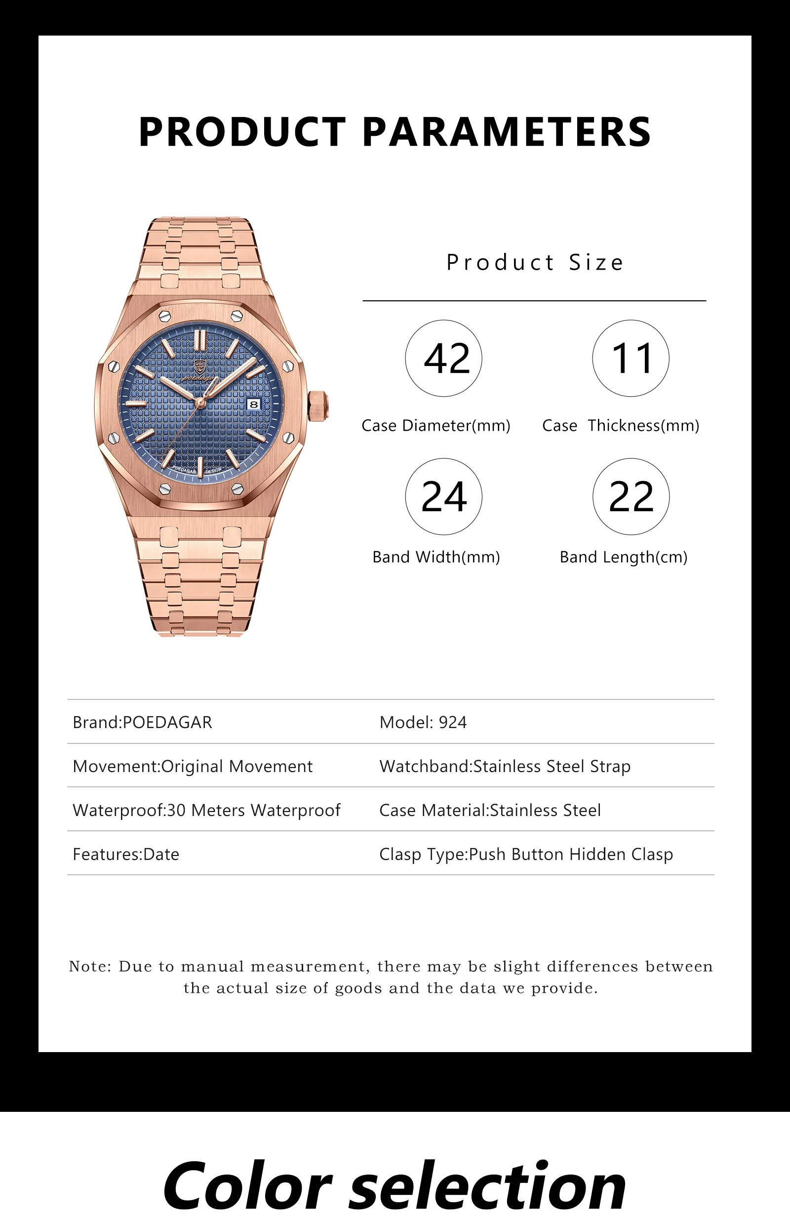 POEDAGAR Luxury Business Man Wristwatch Waterproof Luminous Date Men Watch Stainless Steel Fashion Quartz Watches For Men Reloj