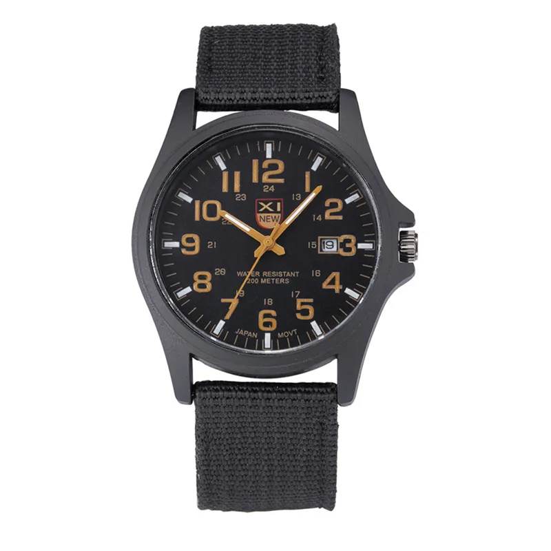 1pc / Lot XINEW Brand Watches For Men Students Fashion Casual Nylon Band Sports Military Date Quartz Wrist Watch Montre Homme